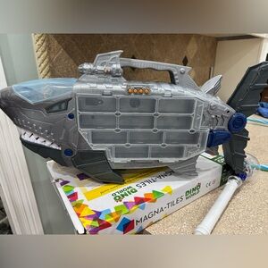Dino World Shark Storage Case - Gray and Blue